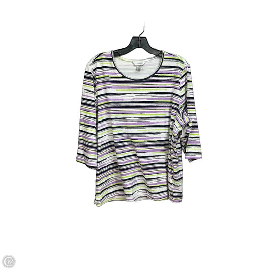 Top 3/4 Sleeve By Christopher And Banks In Multi-colored, Size: 1x