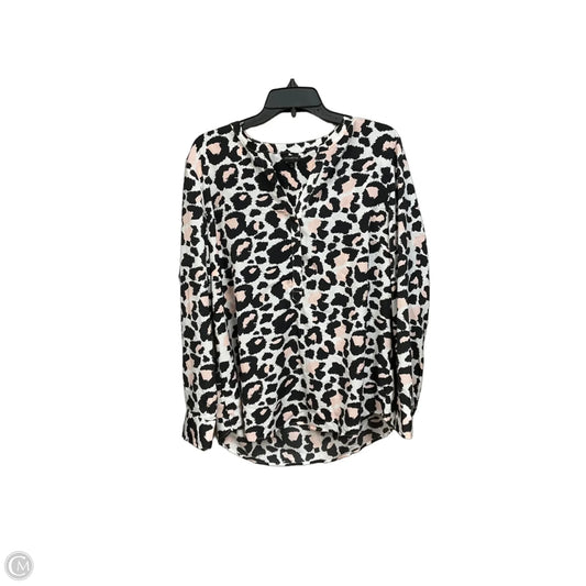 Blouse Long Sleeve By Talbots In Animal Print, Size: L