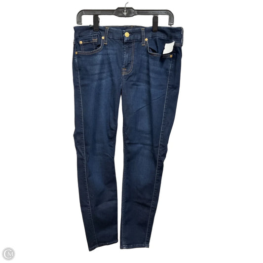 Jeans Skinny By 7 For All Mankind In Blue Denim, Size: 10