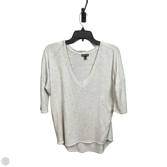 Top 3/4 Sleeve By Express In Grey, Size: M