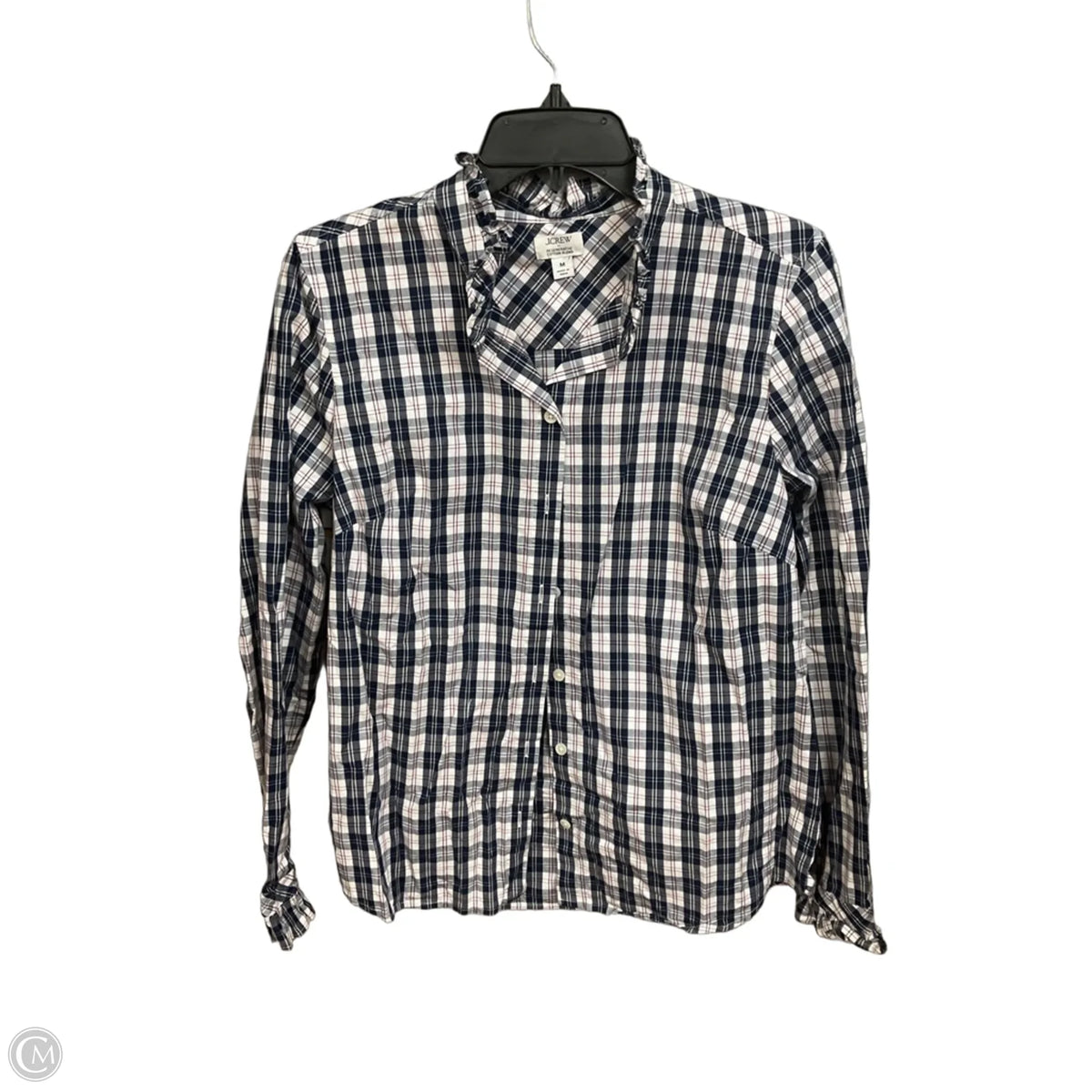 Top Long Sleeve By J. Crew In Plaid Pattern, Size: M