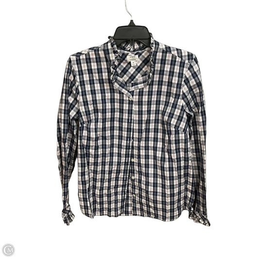 Top Long Sleeve By J. Crew In Plaid Pattern, Size: M