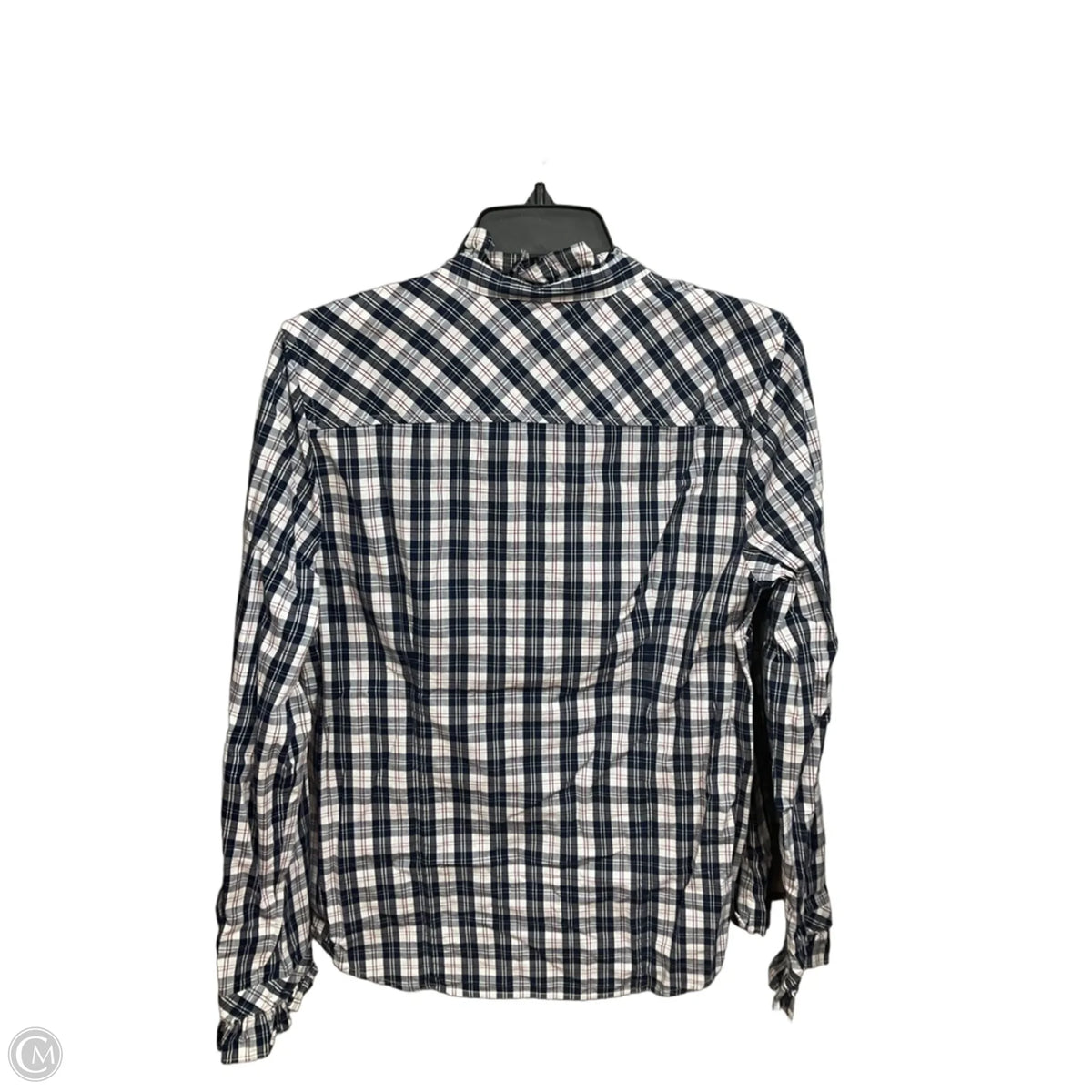 Top Long Sleeve By J. Crew In Plaid Pattern, Size: M