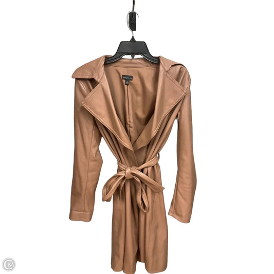 Coat Trench Coat By Ann Taylor In Brown, Size: S