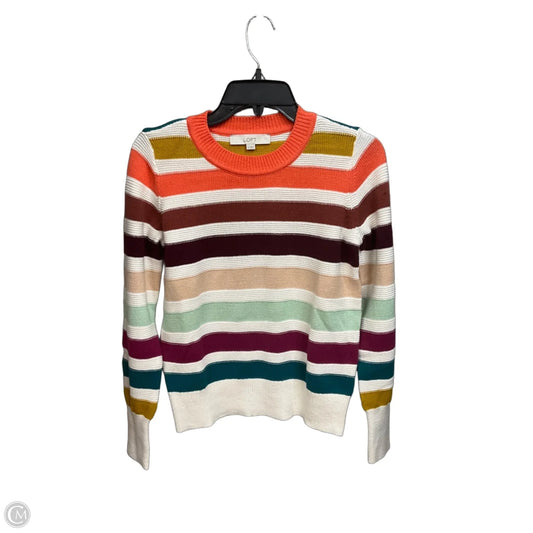 Top Long Sleeve By Loft In Striped Pattern, Size: S