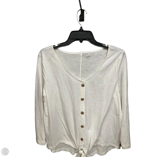 Top Long Sleeve By Loft In White, Size: M