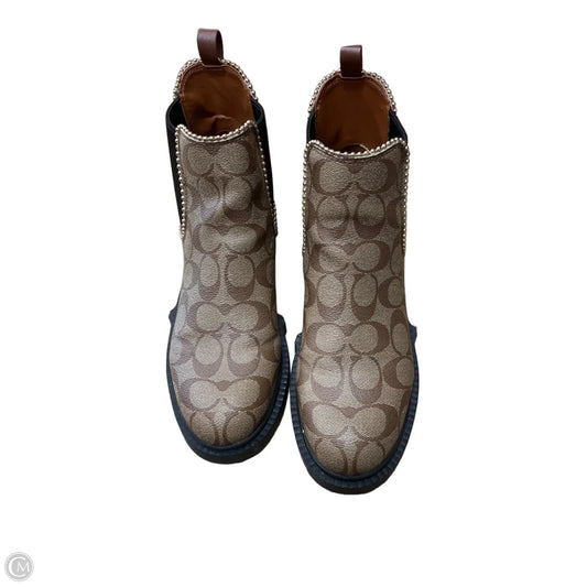 Boots Designer By Coach In Brown, Size: 8