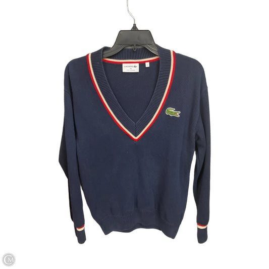 Top Long Sleeve By Lacoste In Navy, Size: S