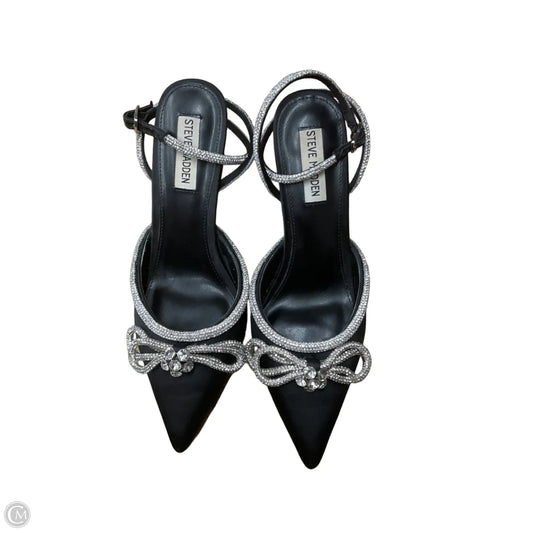 Shoes Heels Stiletto By Steve Madden In Black & Silver, Size: 9