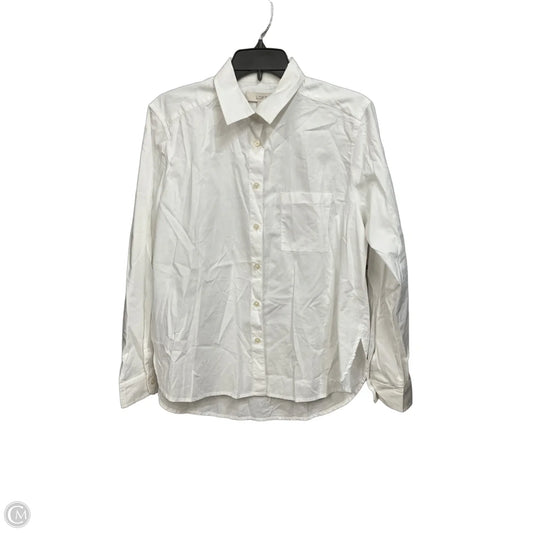 Blouse Long Sleeve By Loft In White, Size: M