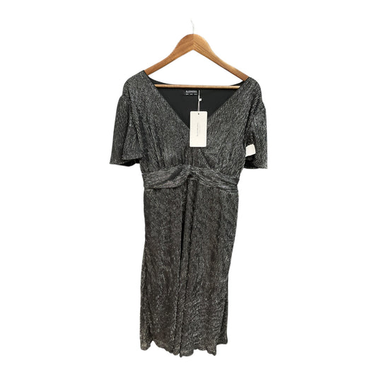 Dress Party Midi By Clothes Mentor In Silver, Size: L