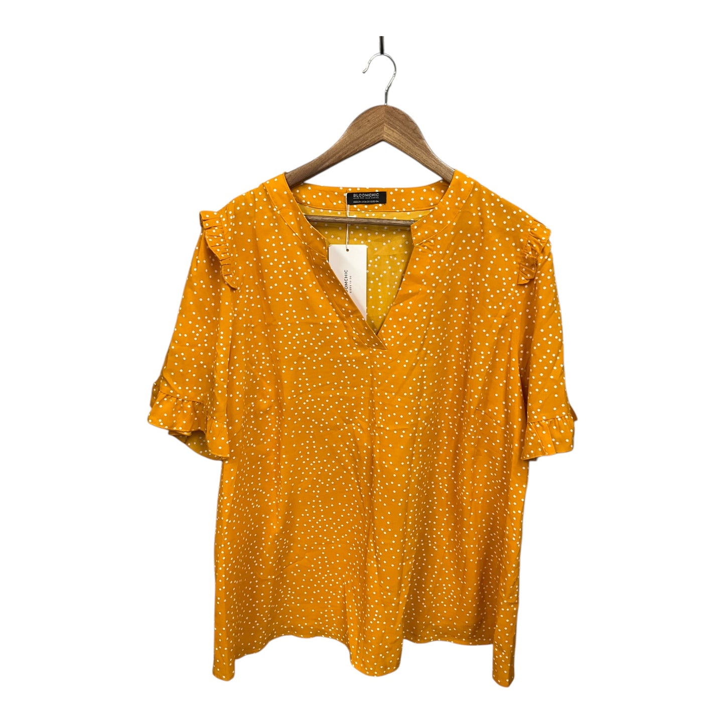 Top Short Sleeve By Clothes Mentor In Yellow, Size: 3x