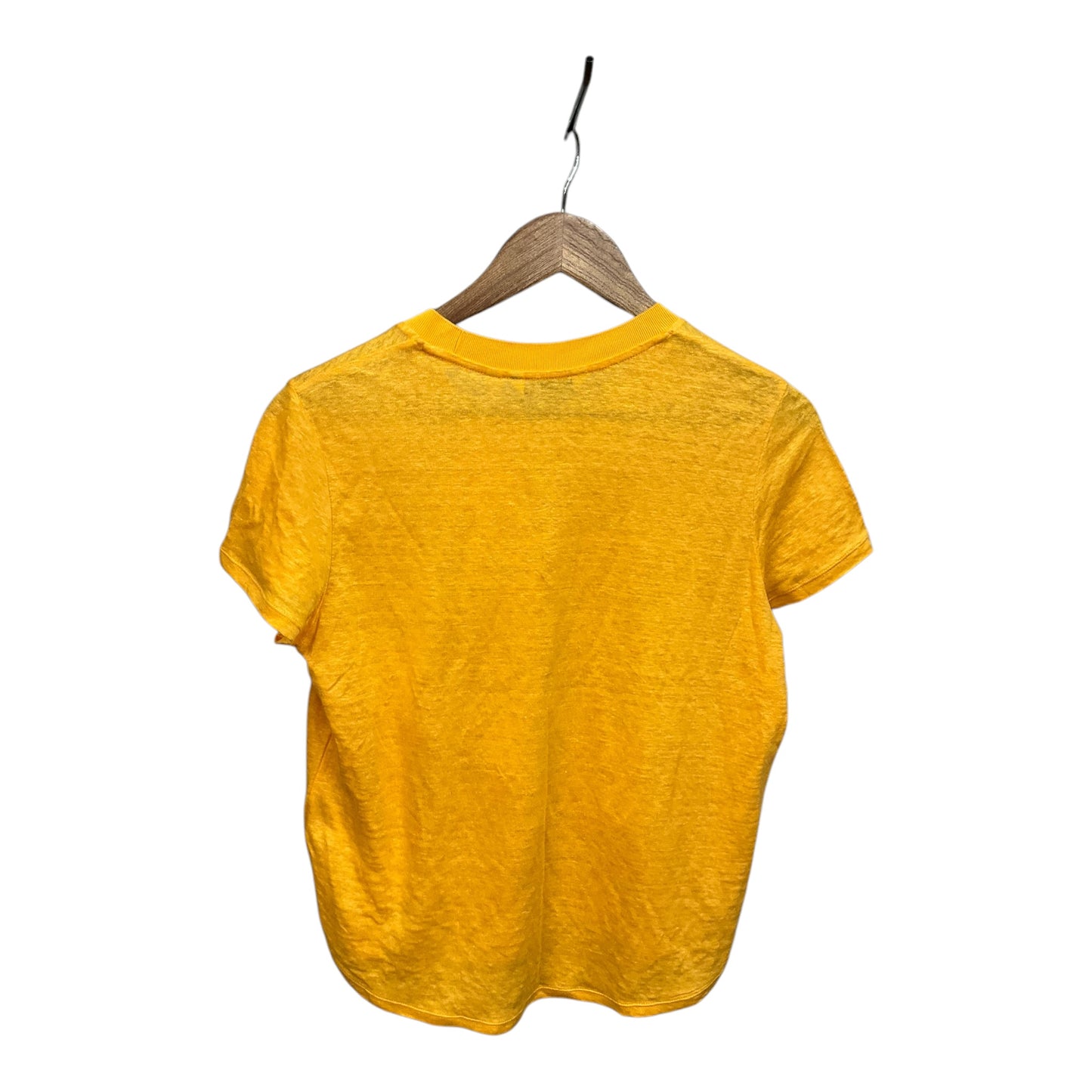 Top Short Sleeve Basic By Uniqlo In Yellow, Size: M