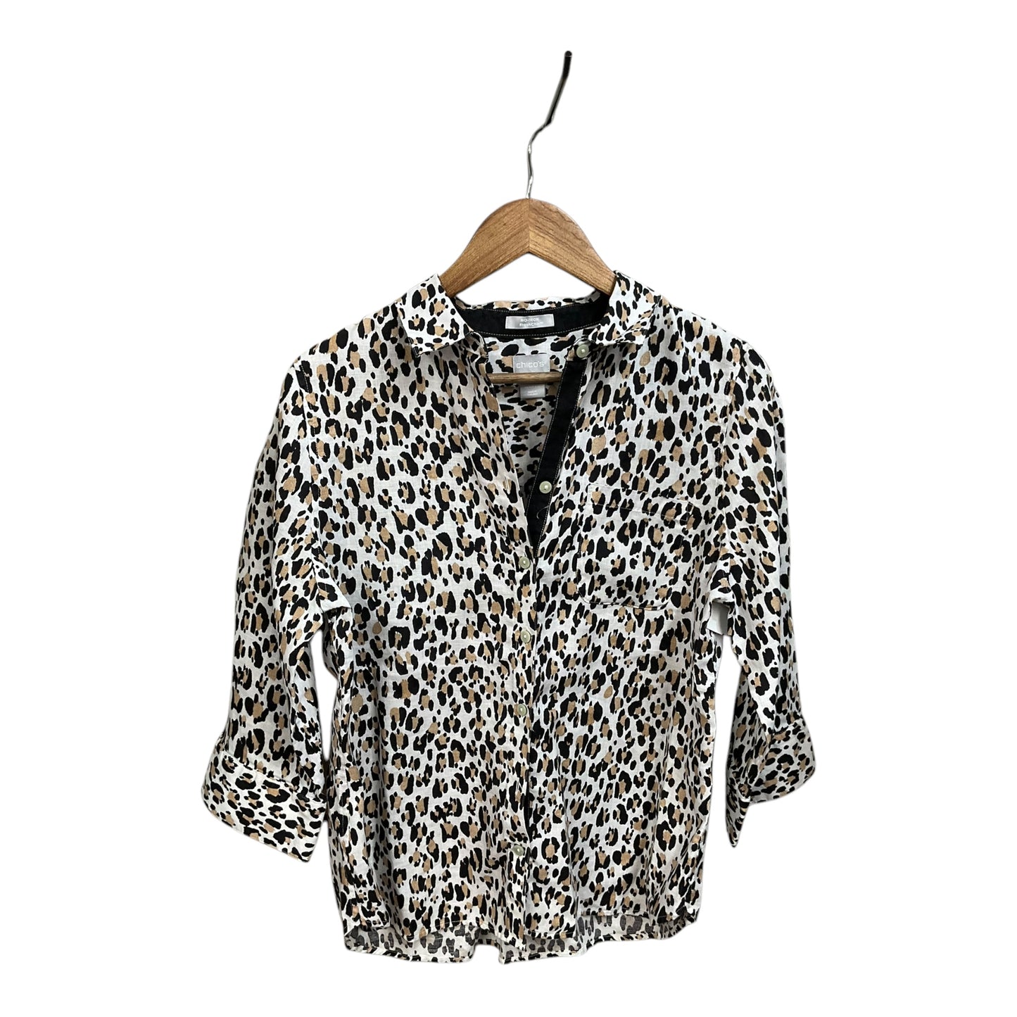 Blouse 3/4 Sleeve By Chicos In Animal Print, Size: M