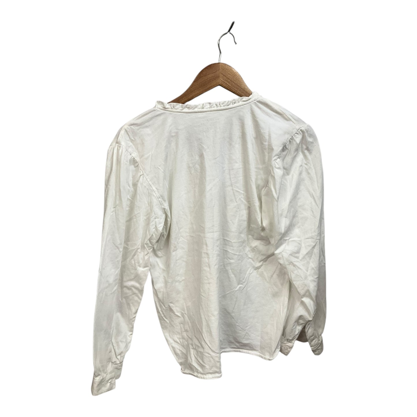 Top Long Sleeve By Clothes Mentor In White, Size: M