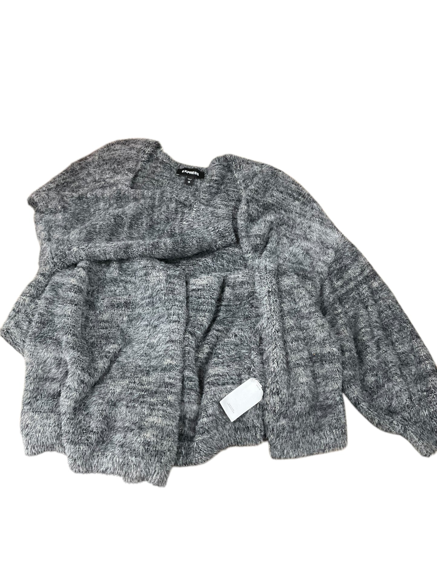 Cardigan By Express In Grey, Size: Xs