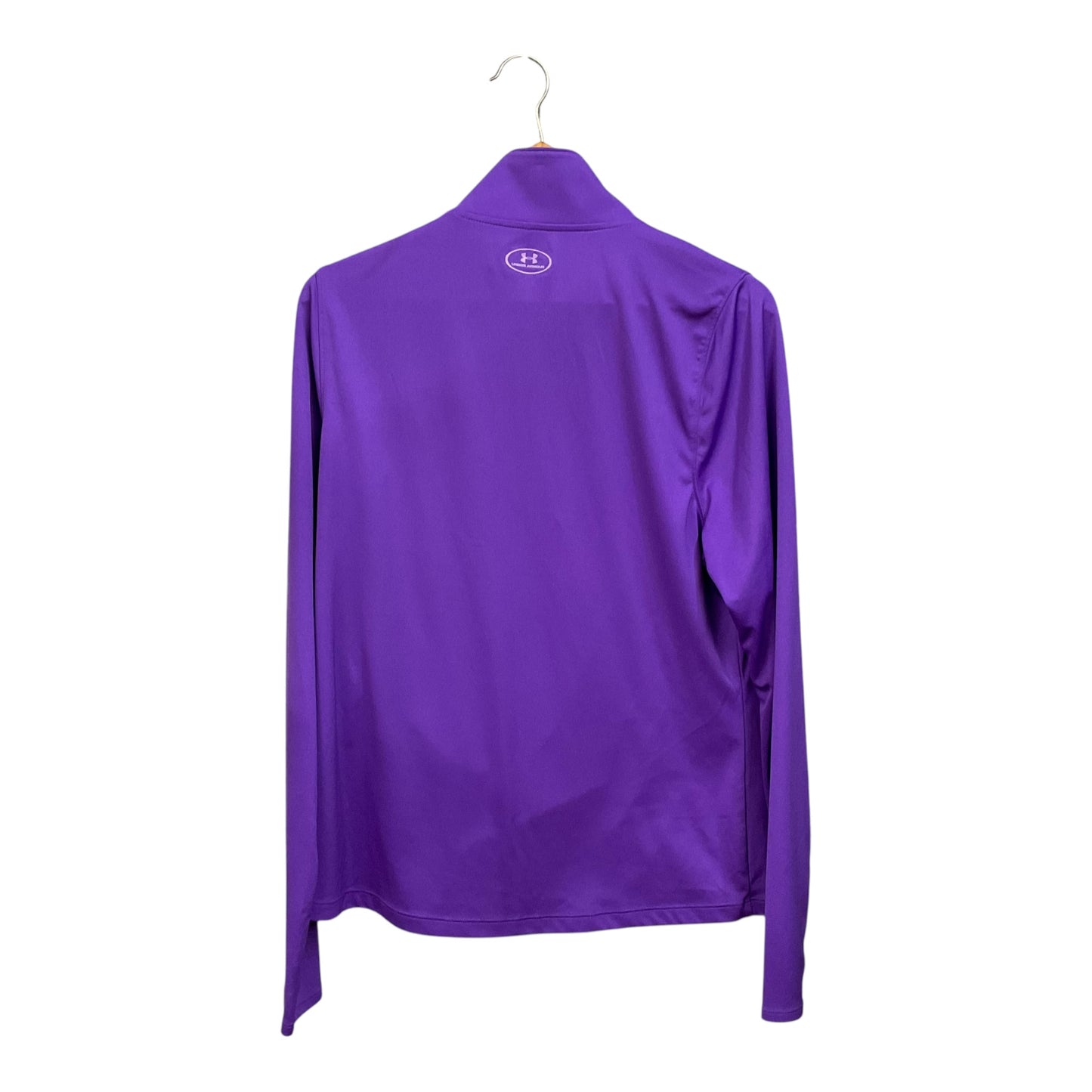 Athletic Top Long Sleeve Collar By Under Armour In Purple, Size: Xl