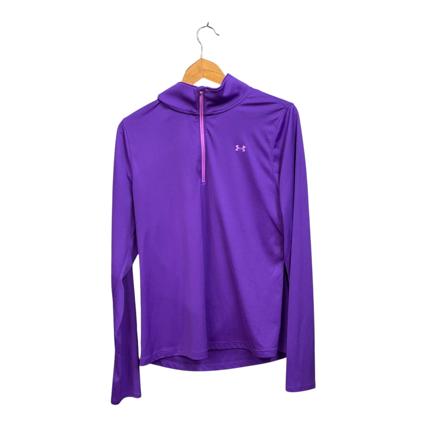 Athletic Top Long Sleeve Collar By Under Armour In Purple, Size: Xl