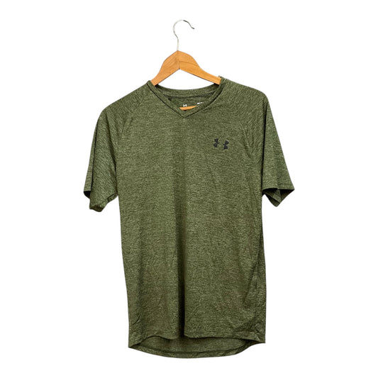 Athletic Top Short Sleeve By Under Armour In Green, Size: S