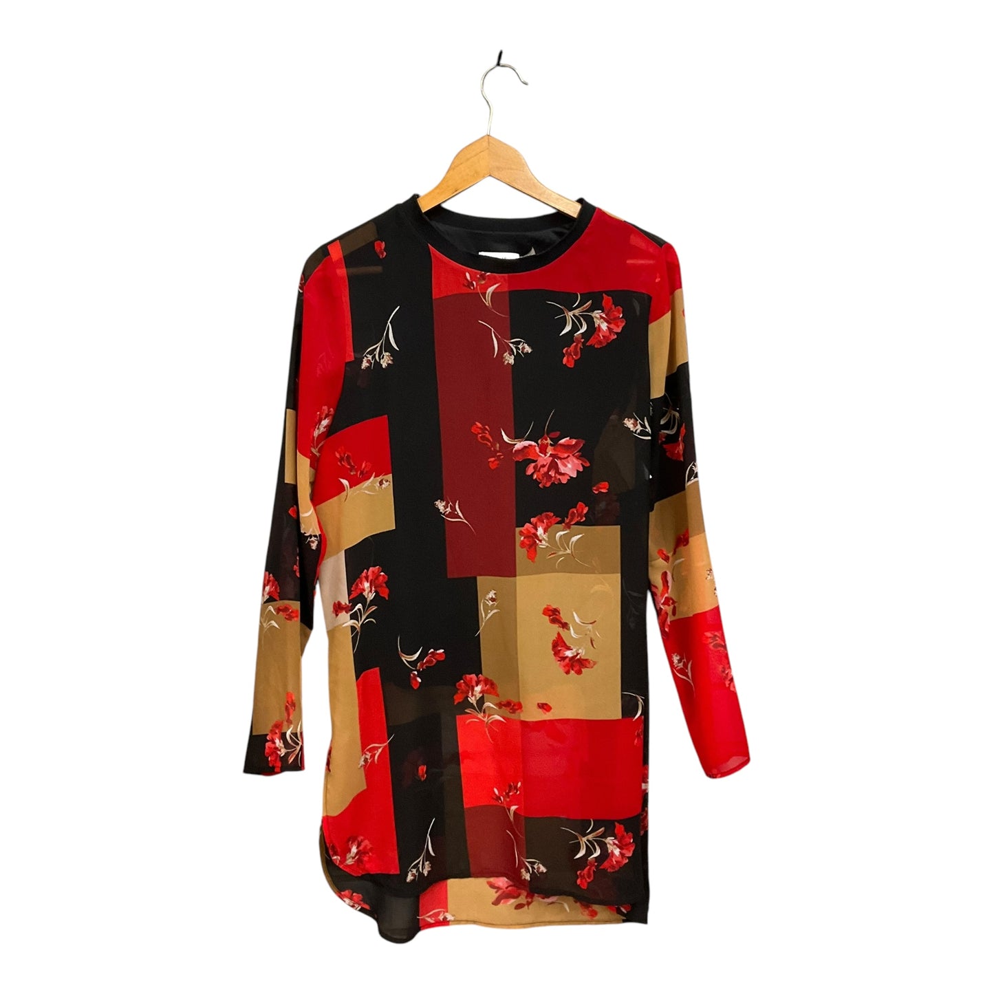 Tunic Long Sleeve By Calvin Klein In Multi-colored, Size: S