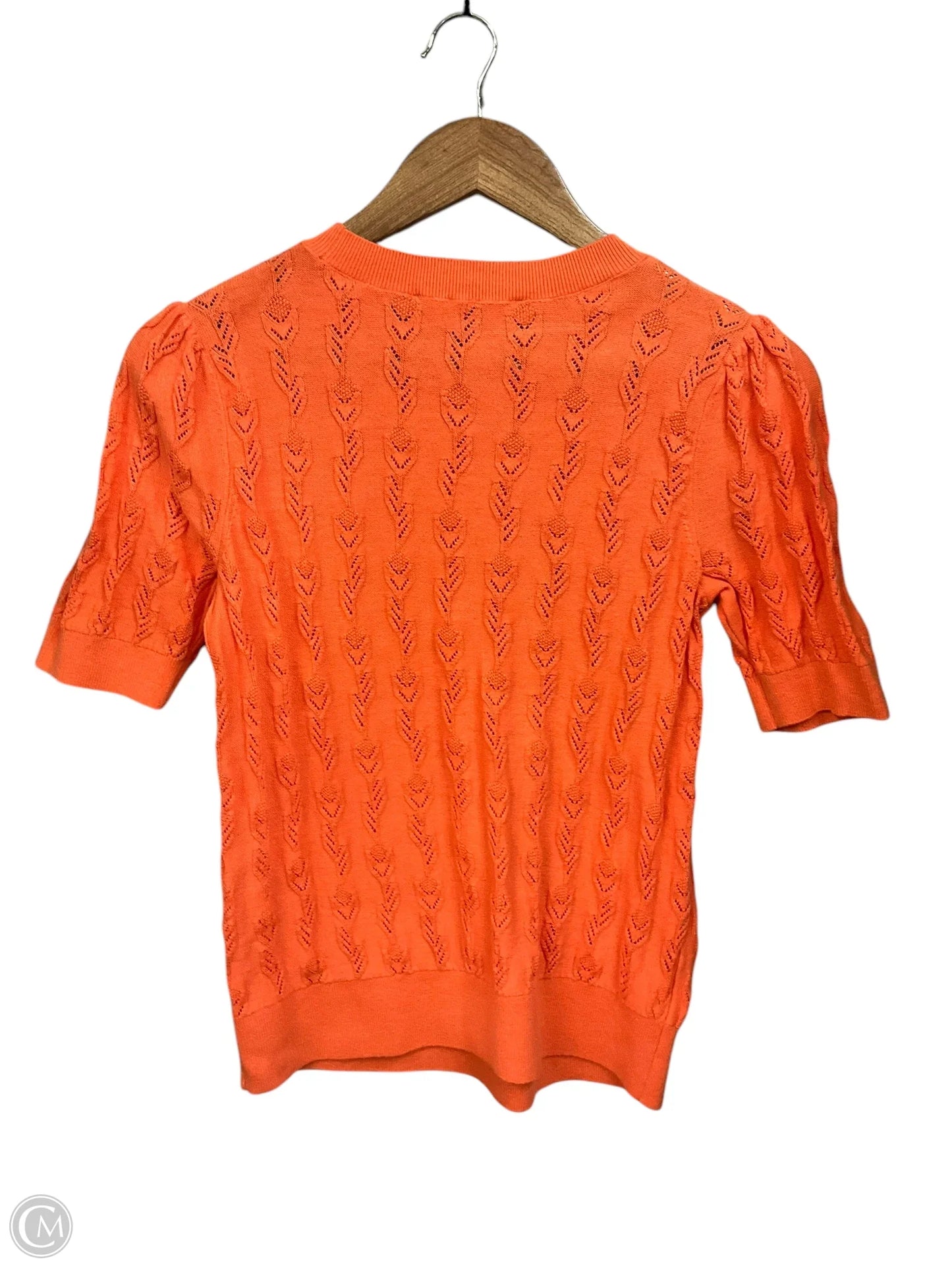 Sweater Short Sleeve By Loft In Orange, Size: S