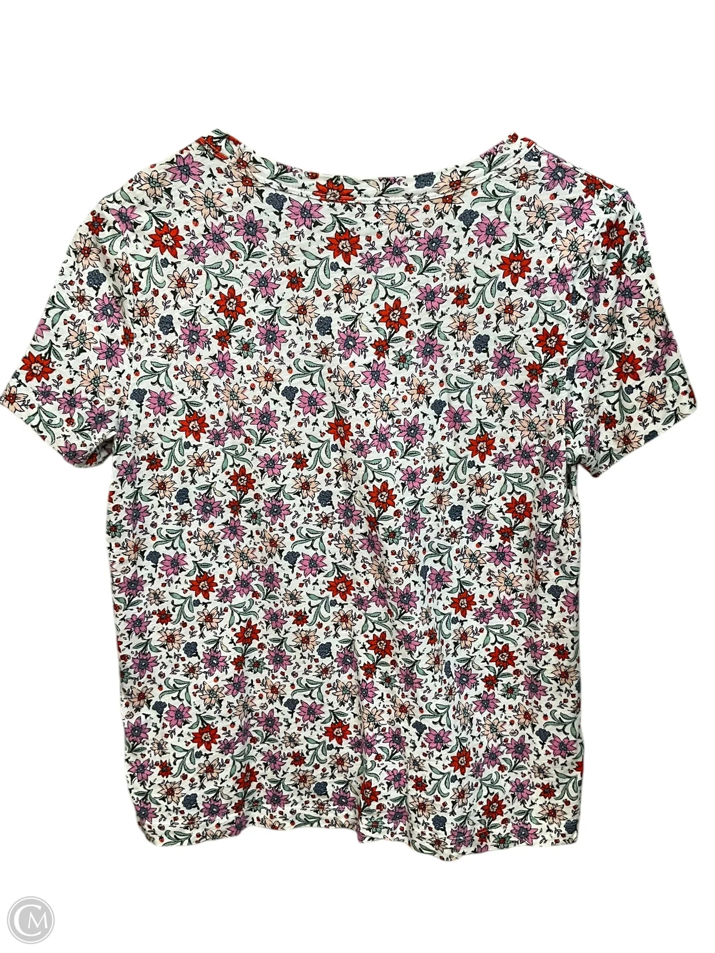 Top Short Sleeve By Loft In Floral Print, Size: S