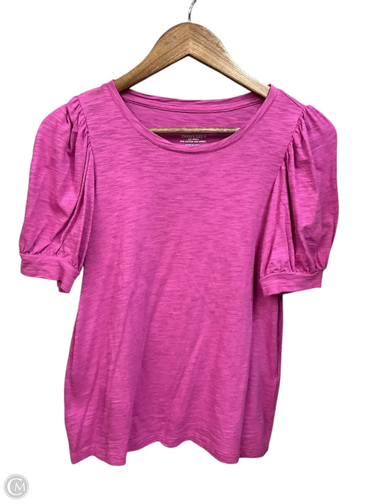 Top Short Sleeve By Chicos In Pink, Size: S