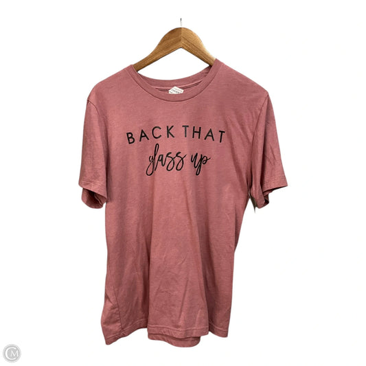 Top Short Sleeve By Bella + Canvas In Pink, Size: L