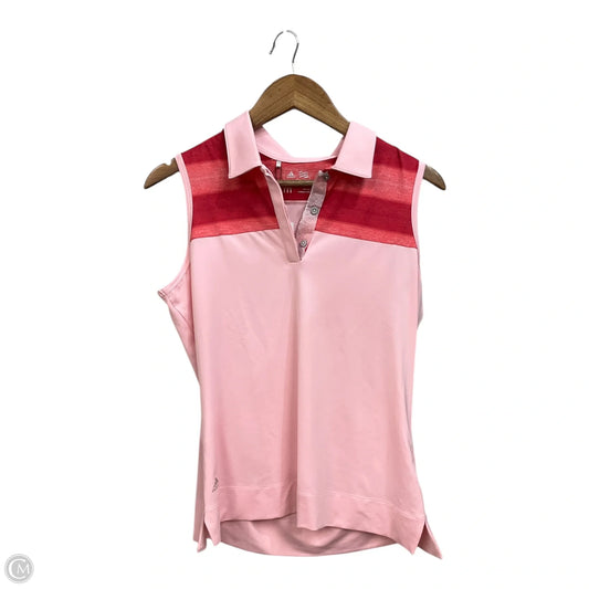 Athletic Tank Top By Adidas In Pink & Red, Size: M