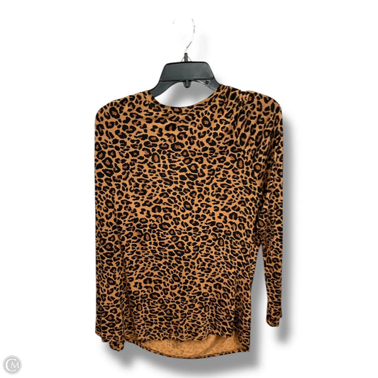 Top Long Sleeve By Time And Tru In Animal Print, Size: Xxl