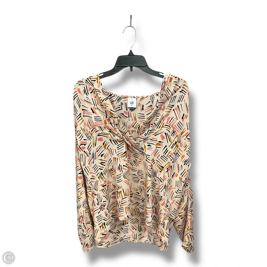 Blouse Long Sleeve By Cabi In Geometric Pattern, Size: M
