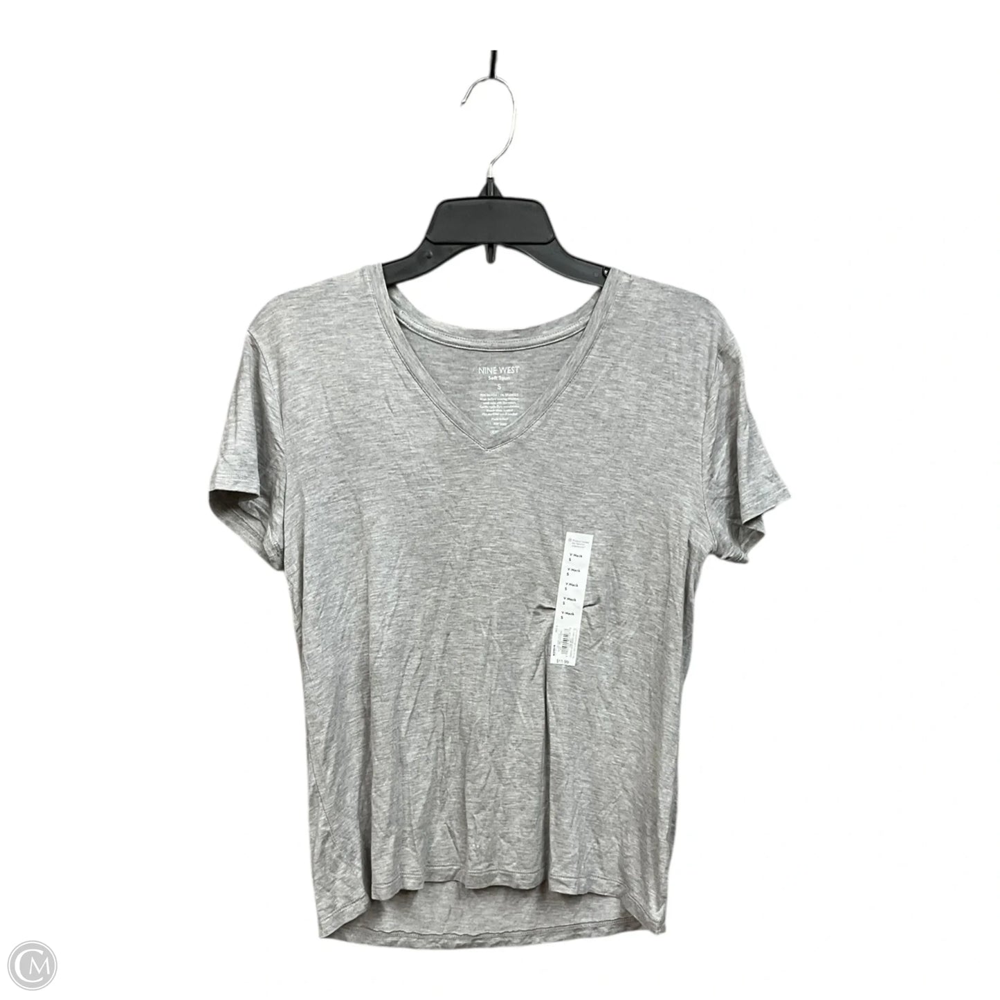 Top Short Sleeve Basic By Nine West In Grey, Size: S