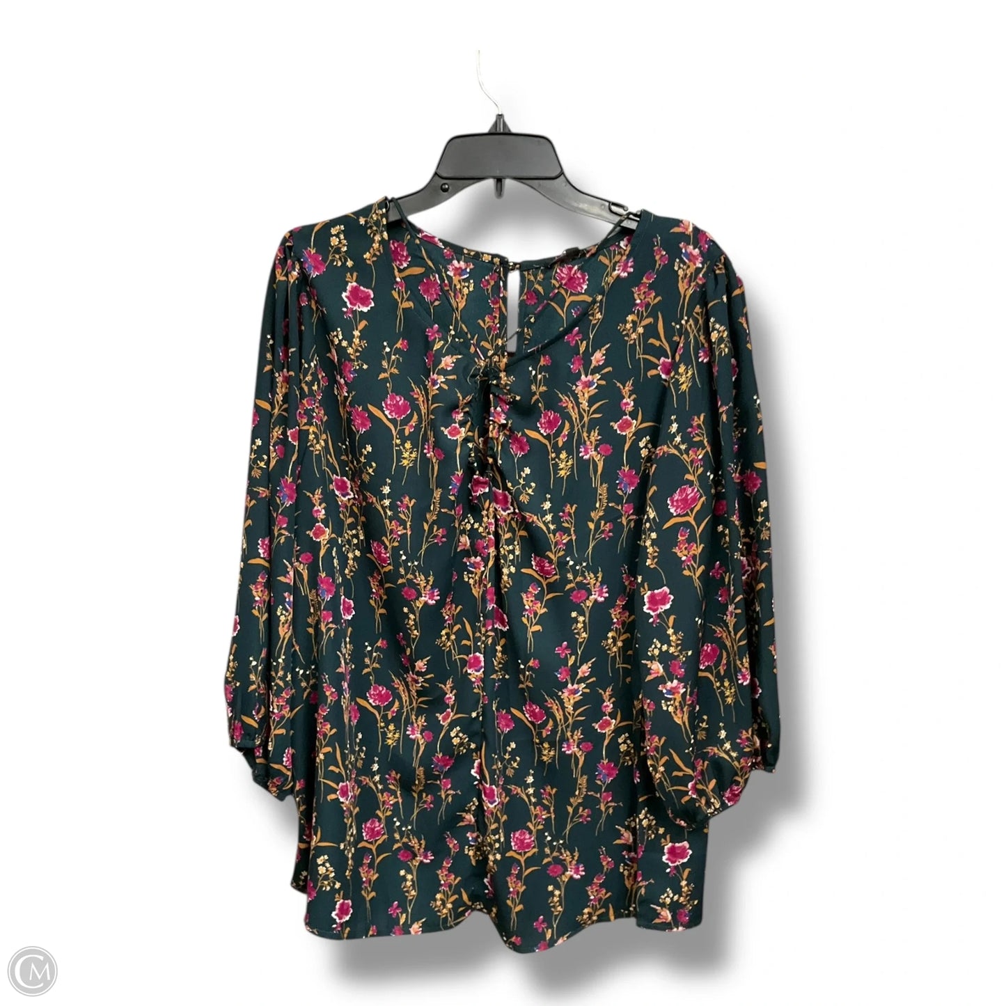 Blouse 3/4 Sleeve By Papermoon In Floral Print, Size: 2x