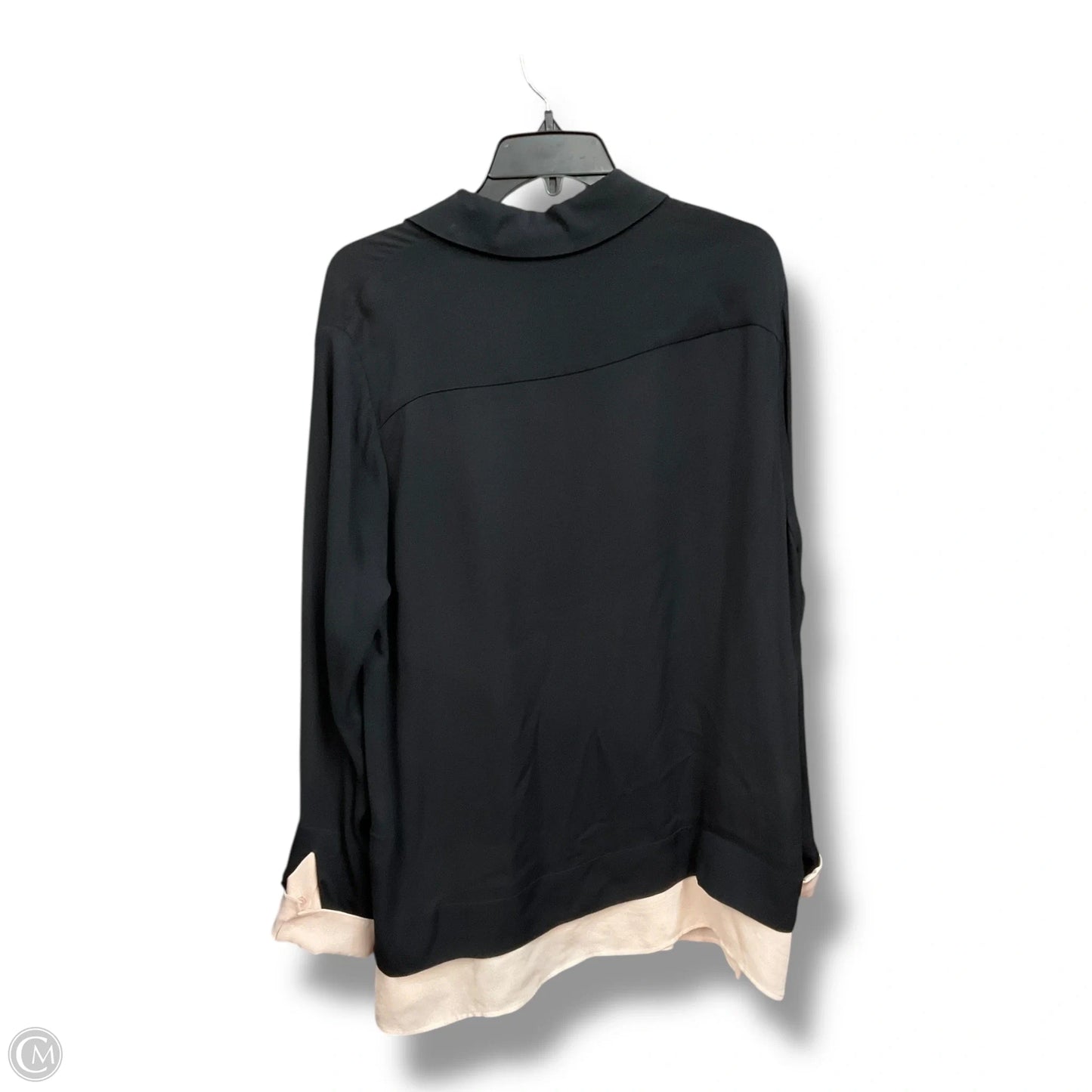 Blouse Long Sleeve By Reiss In Blue & Cream, Size: M