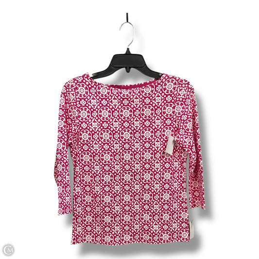 Top Long Sleeve By Talbots In Pink & White, Size: Sp