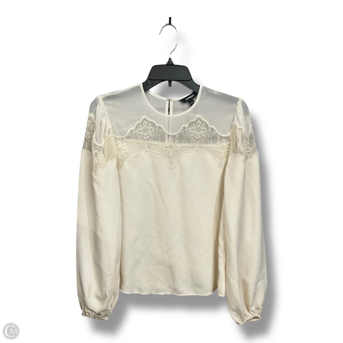 Top Long Sleeve By Express In Cream, Size: S