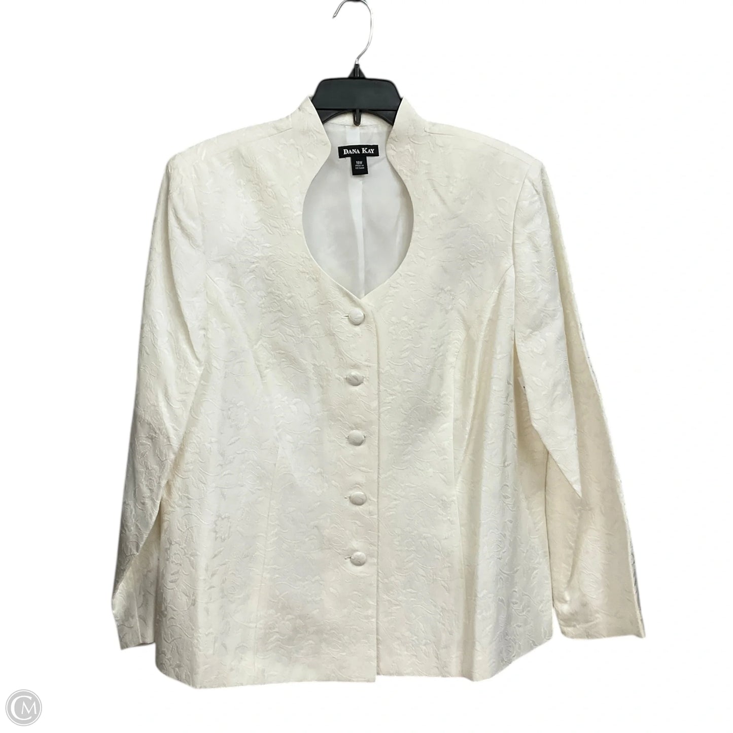 Blazer By Clothes Mentor In Ivory, Size: Xxl