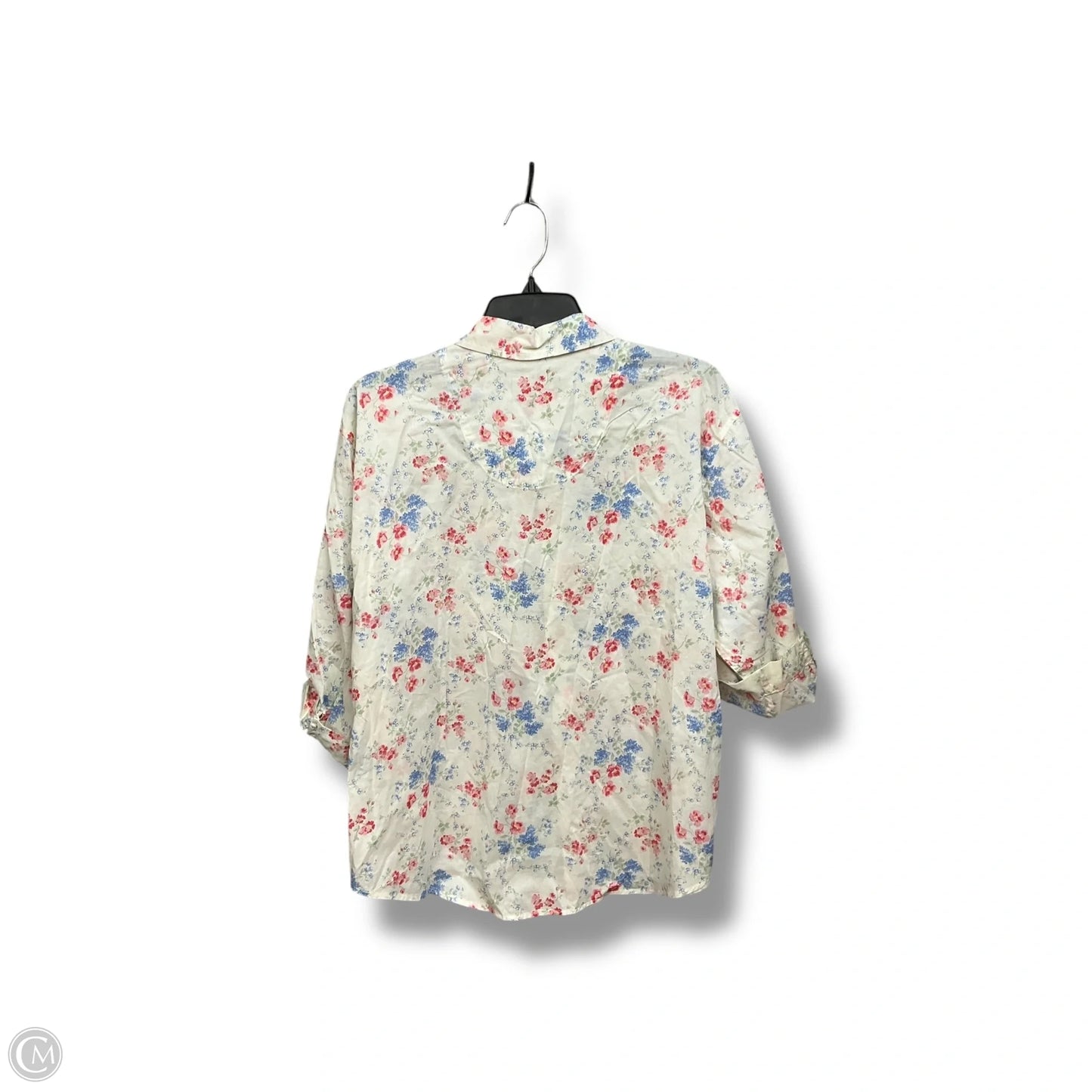 Blouse Long Sleeve By Ralph Lauren In Floral Print, Size: L