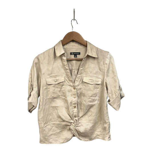 Top Short Sleeve By Inc In Beige, Size: S