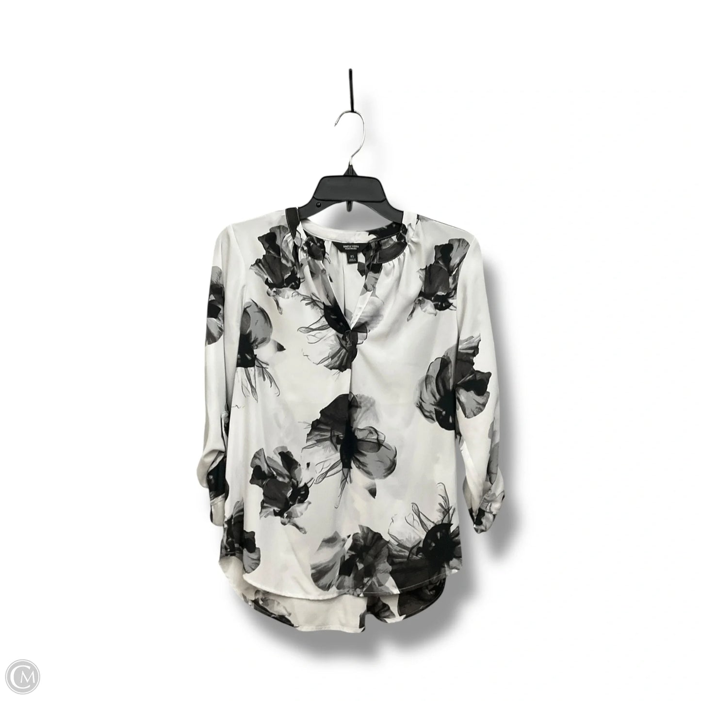 Blouse Long Sleeve By Simply Vera In Floral Print, Size: Xs