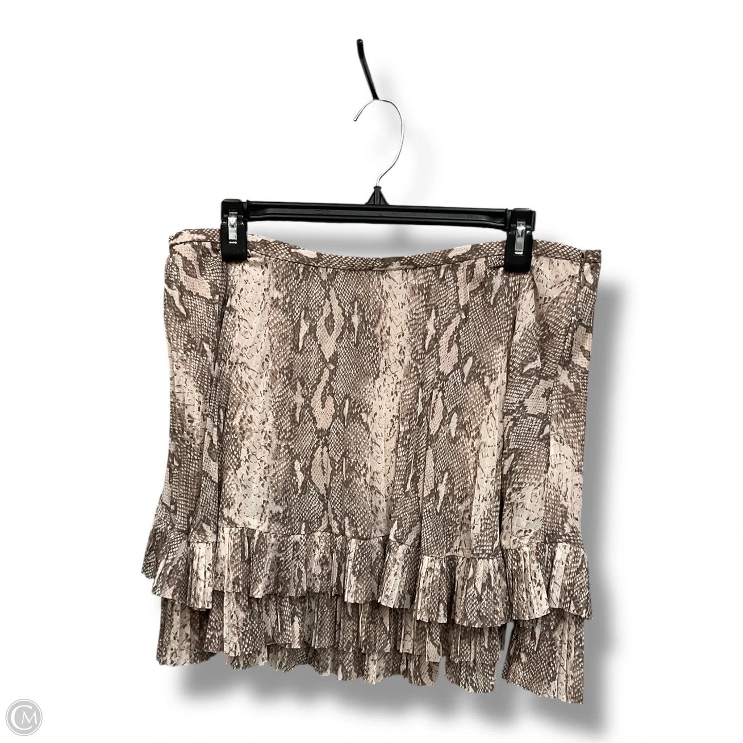 Skirt Mini & Short By Banana Republic In Snakeskin Print, Size: L