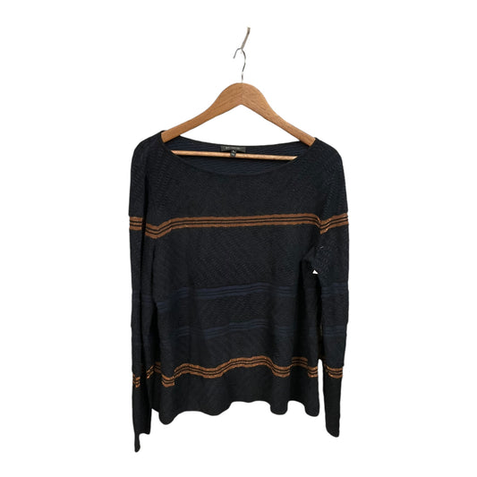 Top Long Sleeve By St. John In Black & Blue, Size: Xl