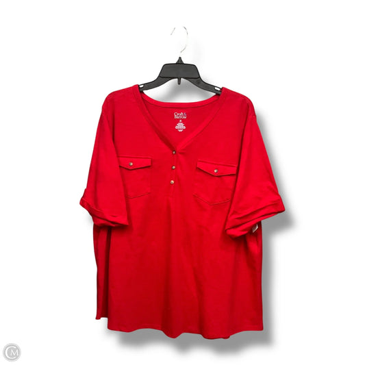 Top Short Sleeve By Croft And Barrow In Red, Size: 2x