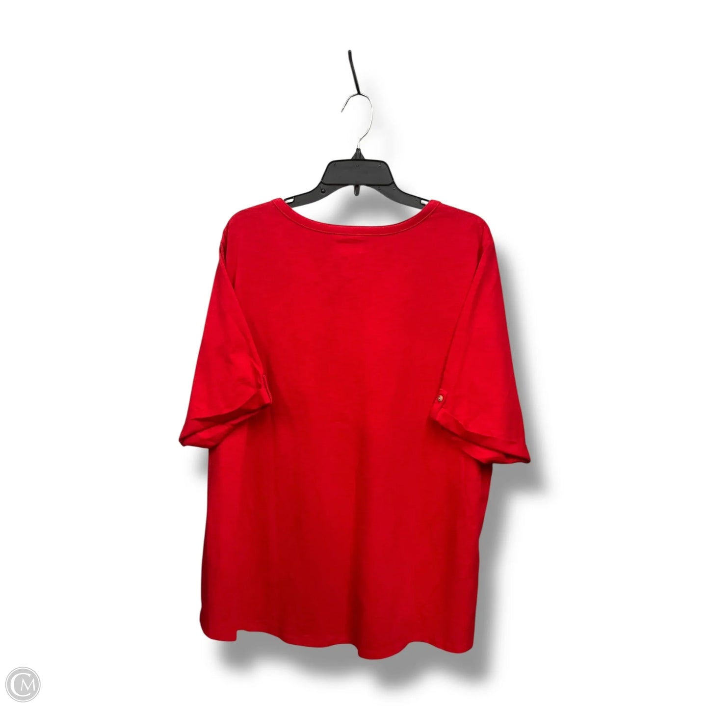 Top Short Sleeve By Croft And Barrow In Red, Size: 2x