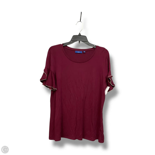 Top Short Sleeve By Apt 9 In Maroon, Size: L