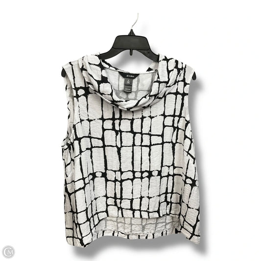 Top Sleeveless By Ali Miles In Black & White, Size: Xl