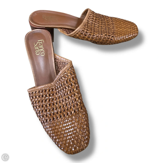 Sandals Heels Block By Franco Sarto In Brown, Size: 9.5
