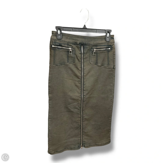 Skirt Midi By Dkny In Green Denim, Size: Xs