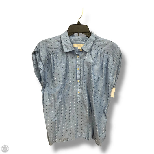 Blouse Sleeveless By Loft In Blue, Size: M