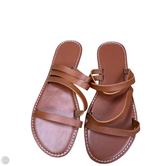 Sandals Flats By Clothes Mentor In Brown, Size: 9